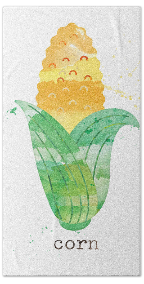 Corn Beach Towel featuring the painting Fresh Corn by Linda Woods