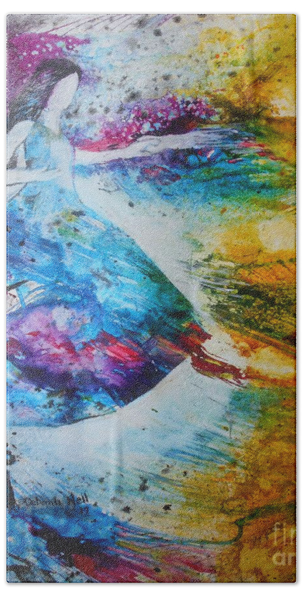Creativity Beach Towel featuring the painting From Captivity To Creativity by Deborah Nell