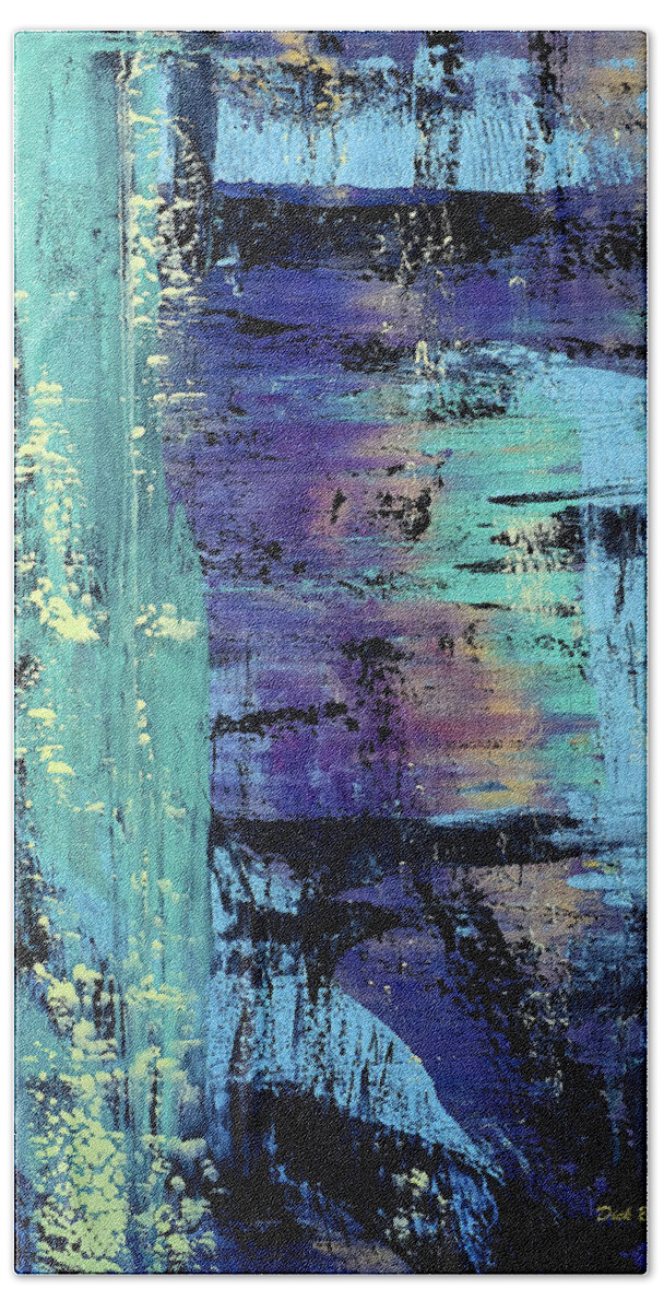 Abstract Beach Towel featuring the painting From The Depths by Dick Bourgault