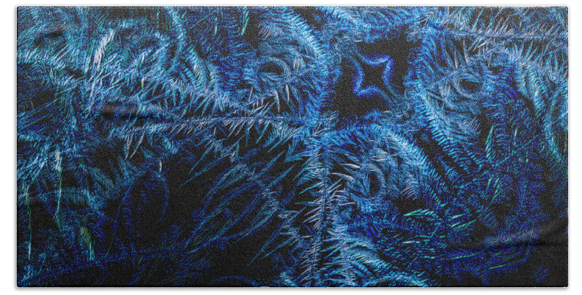 Frost Beach Towel featuring the photograph Frost Abstract on Black by Rikk Flohr