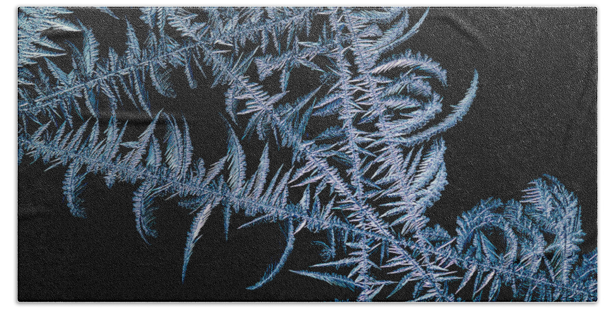 Frost Beach Towel featuring the photograph Frost on Black by Rikk Flohr