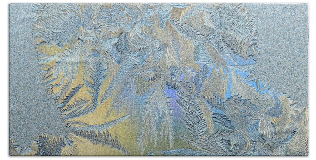 Abstract Beach Towel featuring the digital art Frost On The Window Two by Lyle Crump