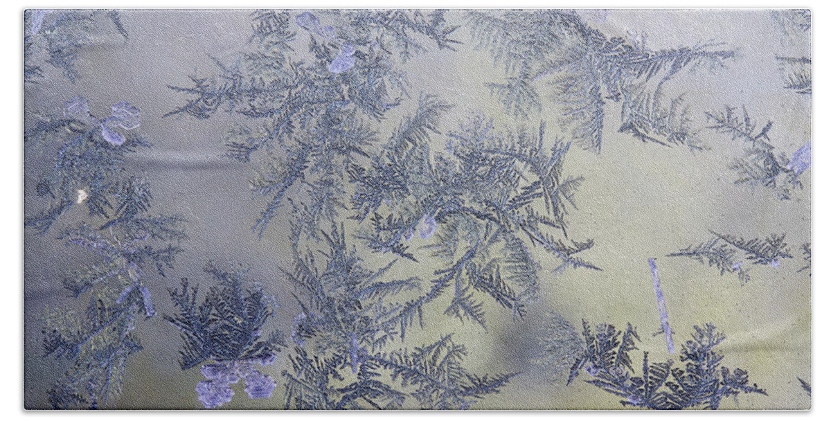 Frost Macro Beach Towel featuring the photograph Frost Series 2 by Mike Eingle