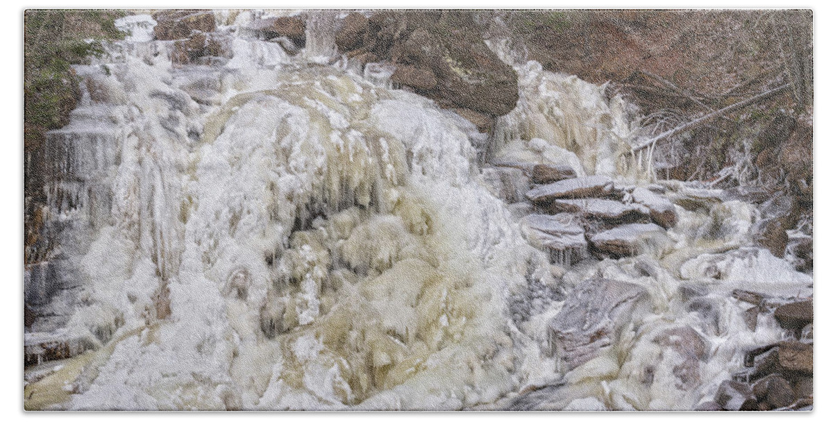 Waterfalls Beach Sheet featuring the photograph Frozen Flow At Bastion Falls by Angelo Marcialis