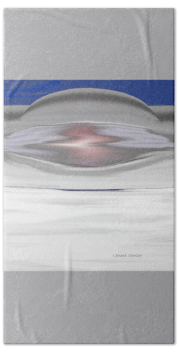 Abstract Beach Towel featuring the painting Frozen in Space by Lenore Senior