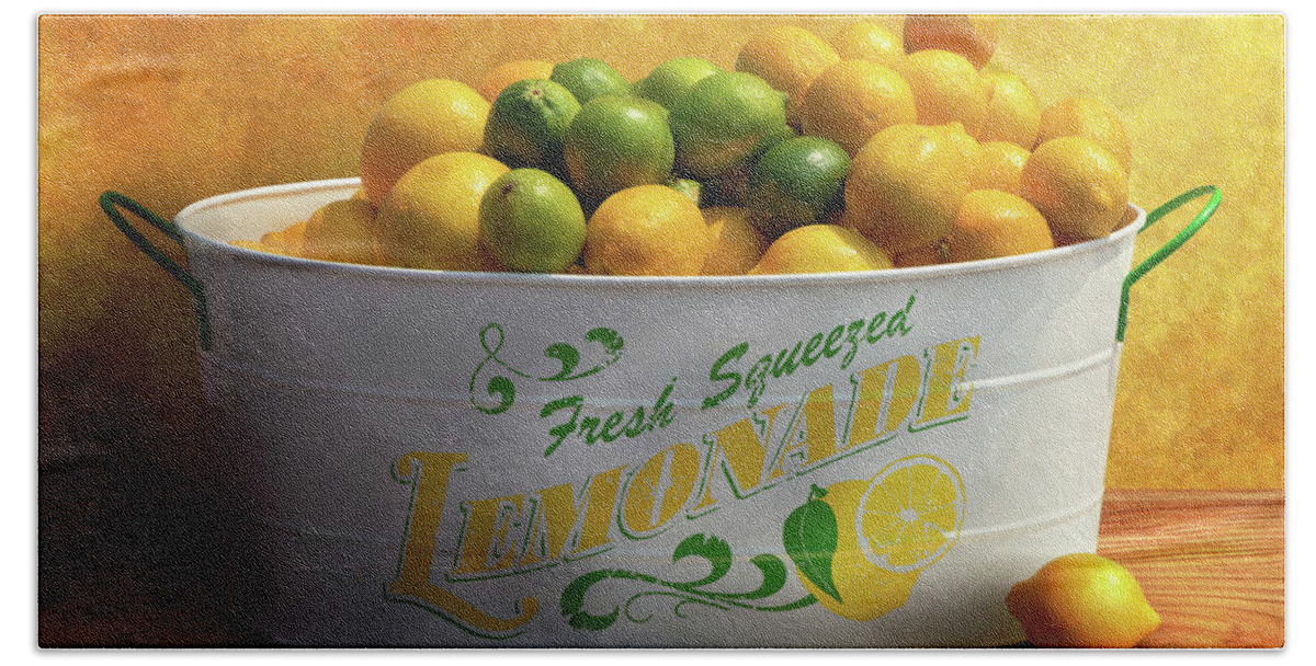 Lemon Beach Towel featuring the photograph Fruit - Lemons - When life gives you lemons by Mike Savad