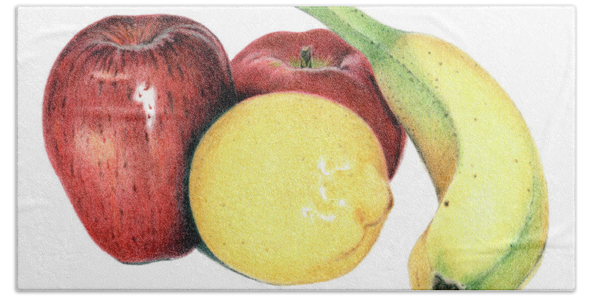 Fruit Beach Towel featuring the drawing Fruit Medley by Louise Howarth