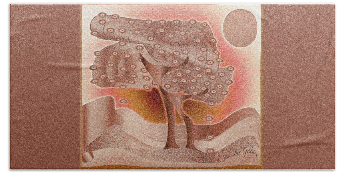 Illustration Beach Towel featuring the digital art Fruit Tree 2 by Iris Gelbart