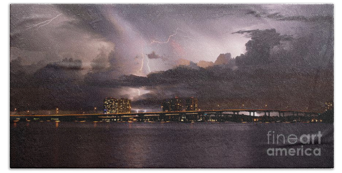 Lstorm Beach Towel featuring the photograph Ft Myers Nights by Quinn Sedam