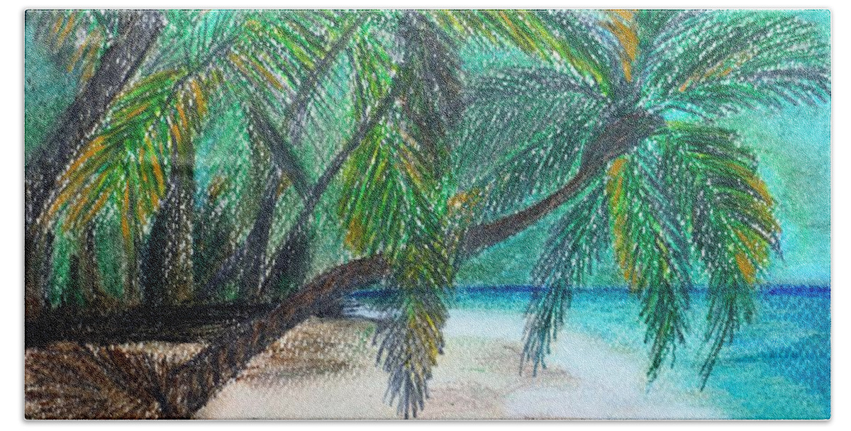 Beach Beach Towel featuring the painting Further Down the Beach by Barbara Donovan