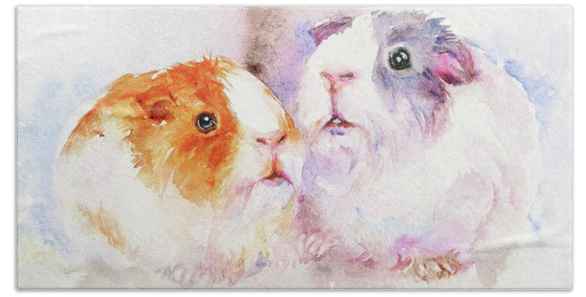 Hamsters Beach Towel featuring the painting Fuzzy Buddies by Arti Chauhan