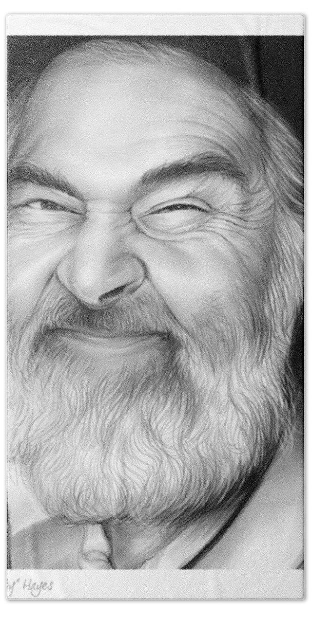 Gabby Hayes Beach Sheet featuring the drawing Gabby Hayes by Greg Joens