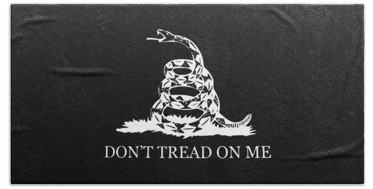 Dont Tread On Me Beach Towel featuring the digital art Gadsden Flag by War Is Hell Store