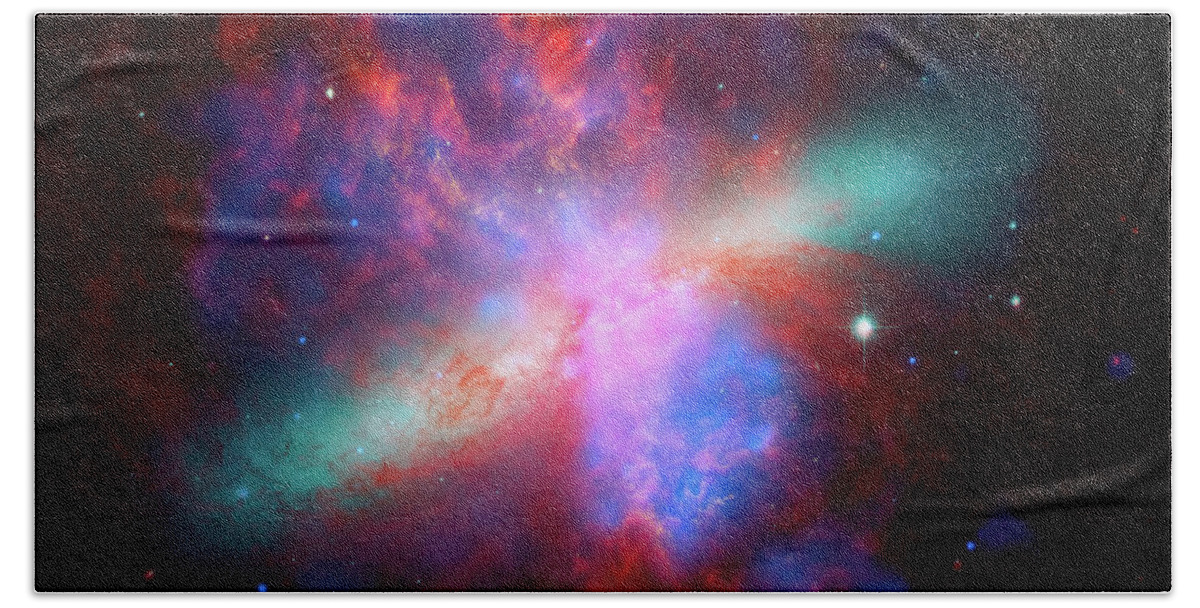 Carl Sagan Beach Sheet featuring the photograph Galaxy M82 by Marco Oliveira