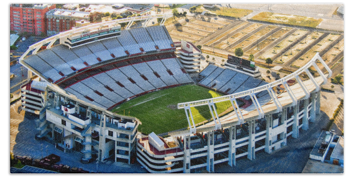 William Brice Stadium Beach Towel featuring the photograph Gamecock Corral by Steven Richardson