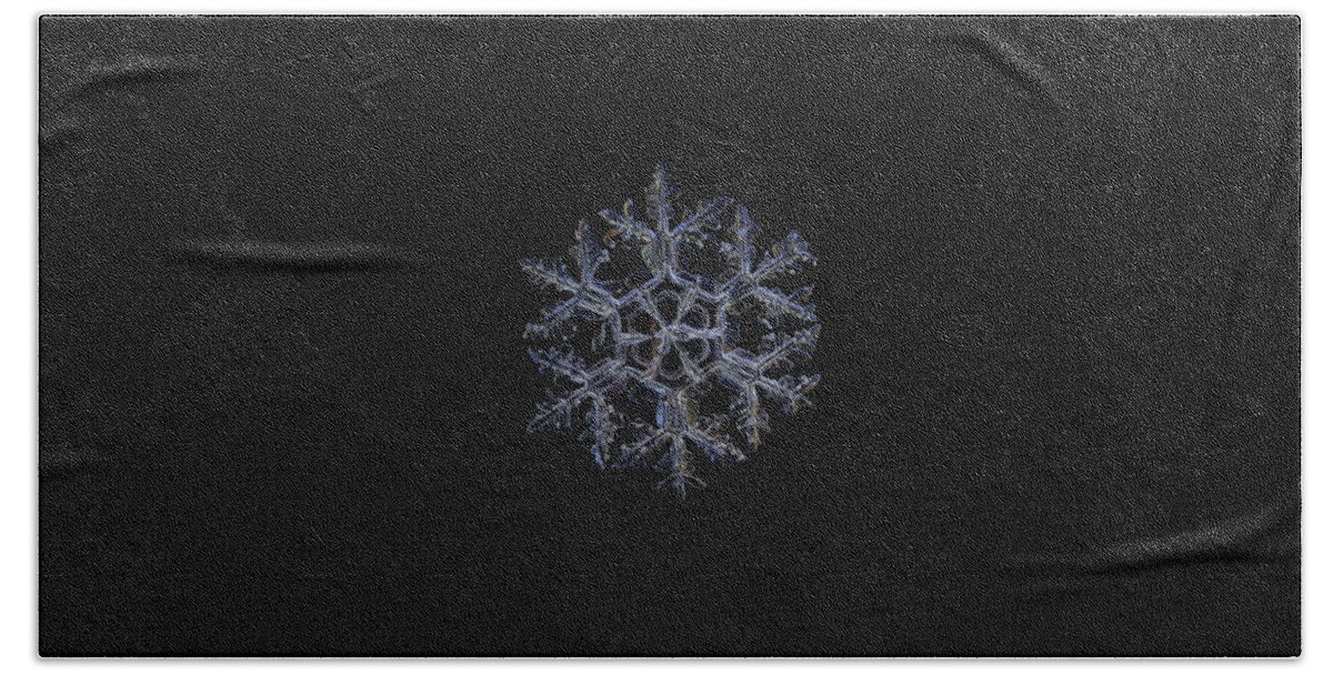Snowflake Beach Sheet featuring the photograph Gardener's dream, dark on black version by Alexey Kljatov