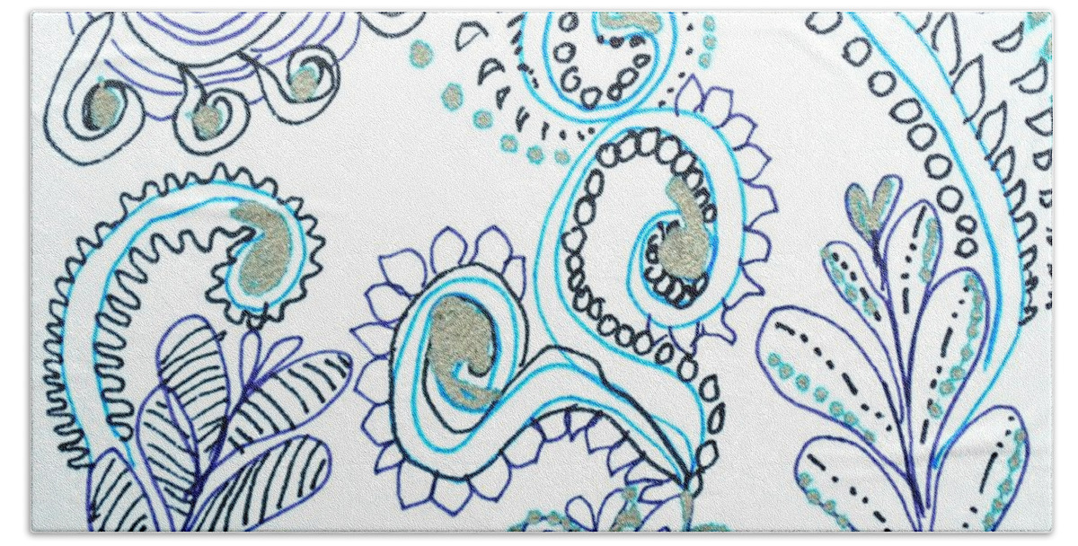 Caregiver Beach Towel featuring the drawing Gardens by Carole Brecht