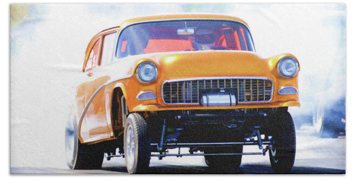 Chevrolet Coupe Beach Sheet featuring the photograph Gasser Burnout by Steve McKinzie