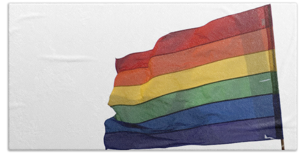 Flag Beach Towel featuring the photograph Gay rainbow Flag by Ilan Rosen