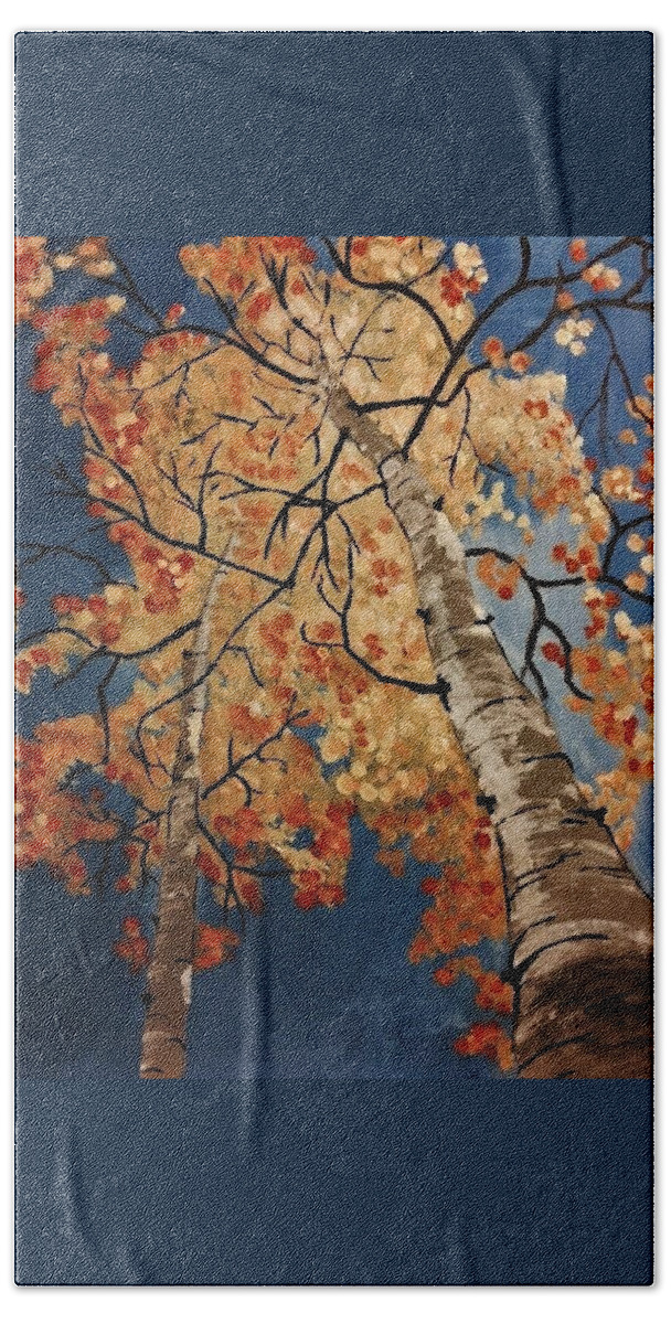 Aspen Beach Towel featuring the painting Gazing in Colorado by Julie Wittwer