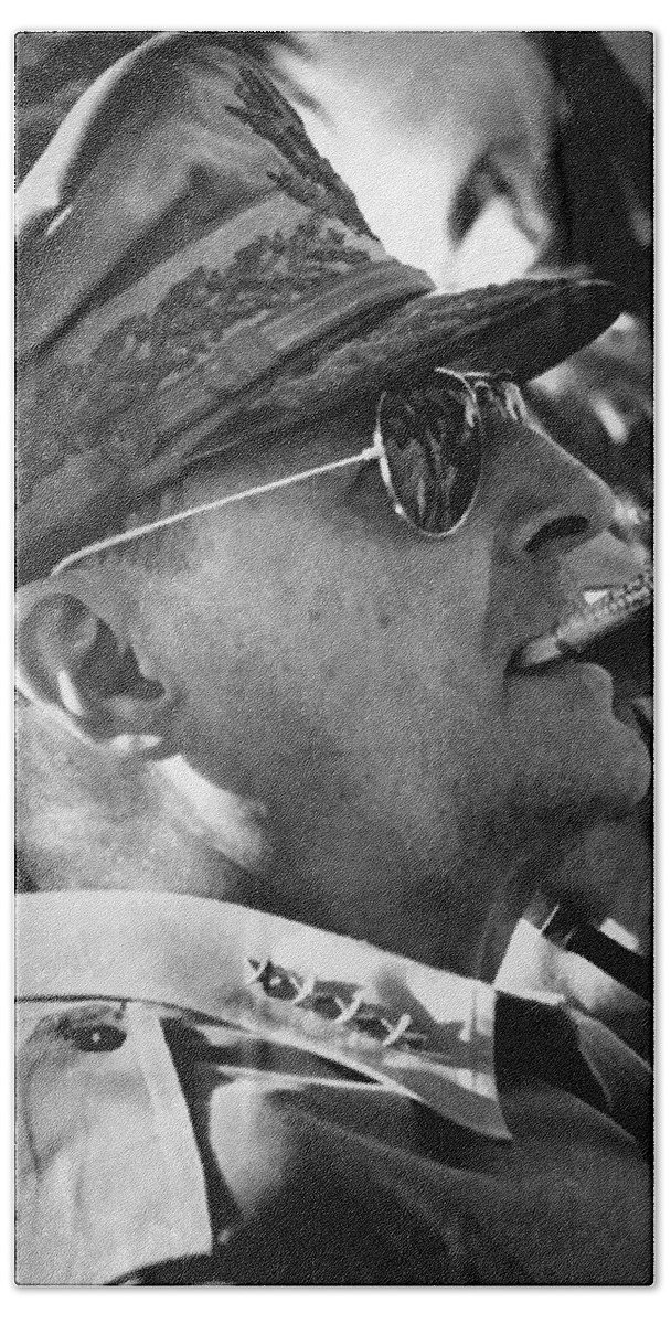 Douglas Macarthur Beach Towel featuring the painting General MacArthur by War Is Hell Store