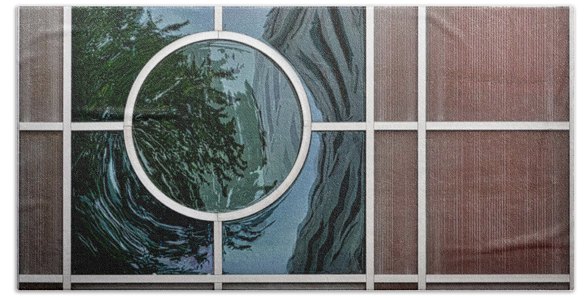 Roanoke Beach Towel featuring the photograph Geometric Window Abstract by Stuart Litoff