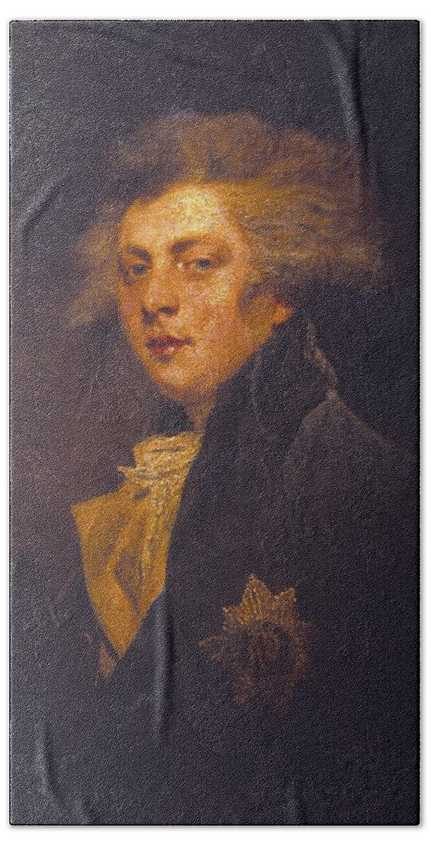 Sir Joshua Reynolds 1723–1792  George Iv When Prince Of Wales Beach Towel featuring the painting George IV when Prince of Wales by Joshua Reynolds