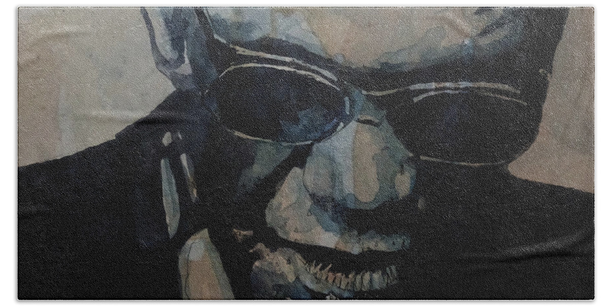 Ray Charles Beach Towel featuring the painting Georgia On My Mind - Ray Charles by Paul Lovering