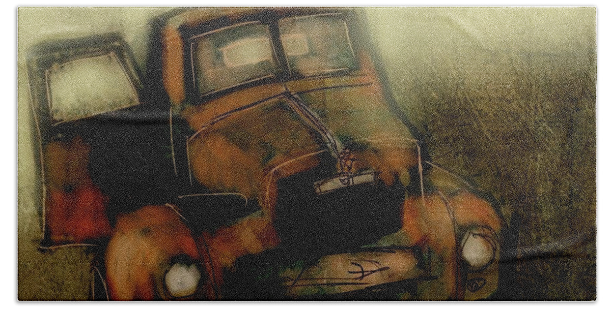 Truck Beach Towel featuring the painting Getaway Truck by Jim Vance