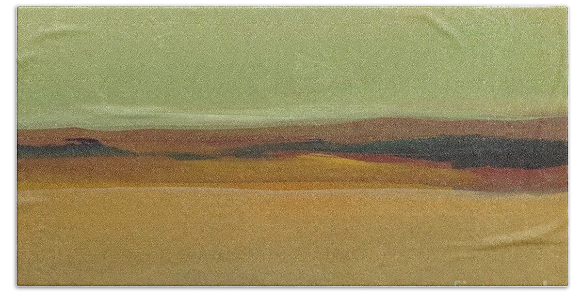 Landscape Beach Sheet featuring the painting Ghost Ranch by Michelle Abrams