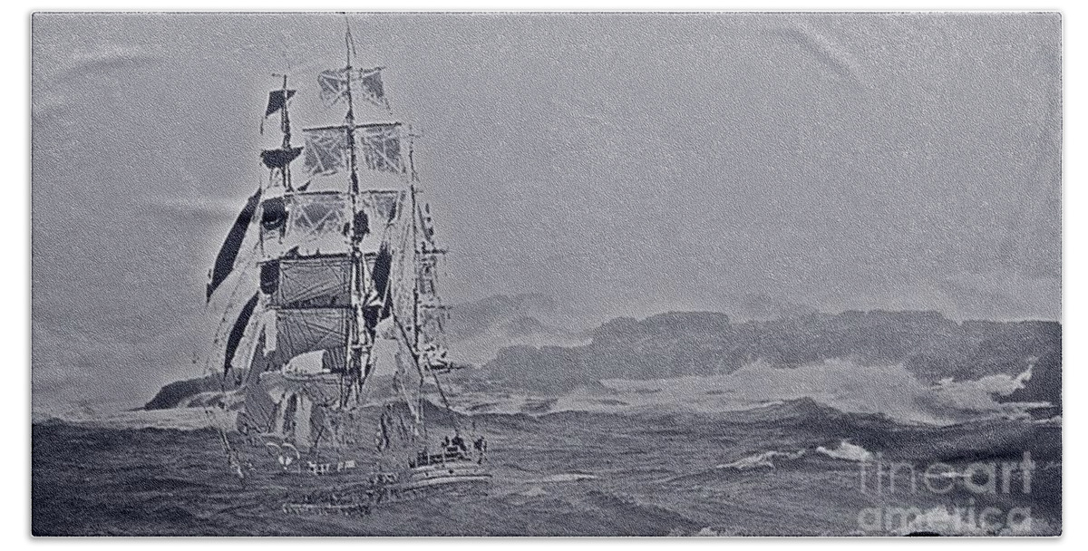 Ghost Ship Beach Towel featuring the photograph Ghost Ship by Blair Stuart