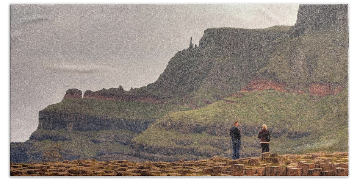 Giants Beach Towel featuring the photograph Giants causeway by Ian Middleton