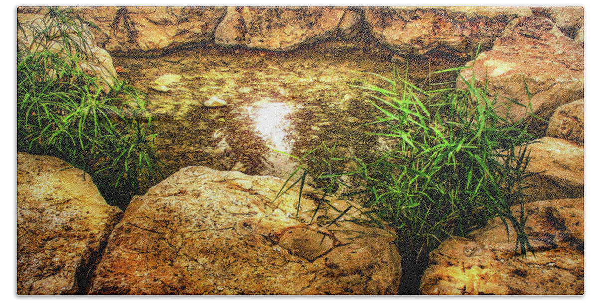 Landscape Beach Towel featuring the photograph Gideon's Spring, Israel by Brian Tada