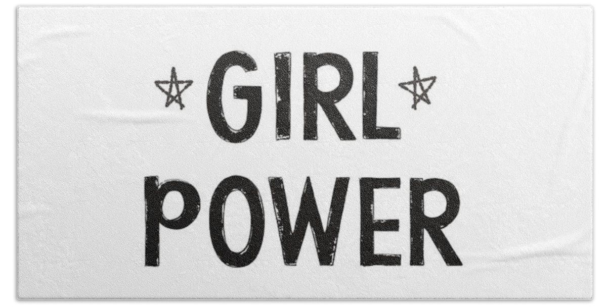 Girl Power Beach Towel featuring the digital art Girl Power- Design by Linda Woods by Linda Woods