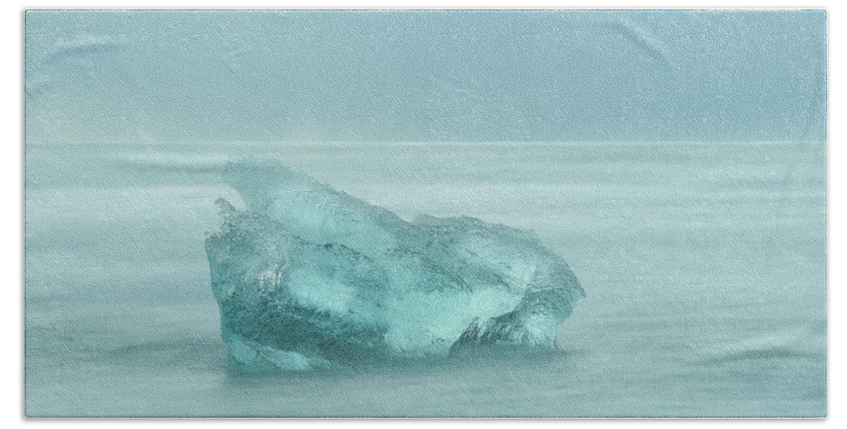 Iceland Beach Towel featuring the photograph Glacial Iceberg Seascape. by Andy Astbury