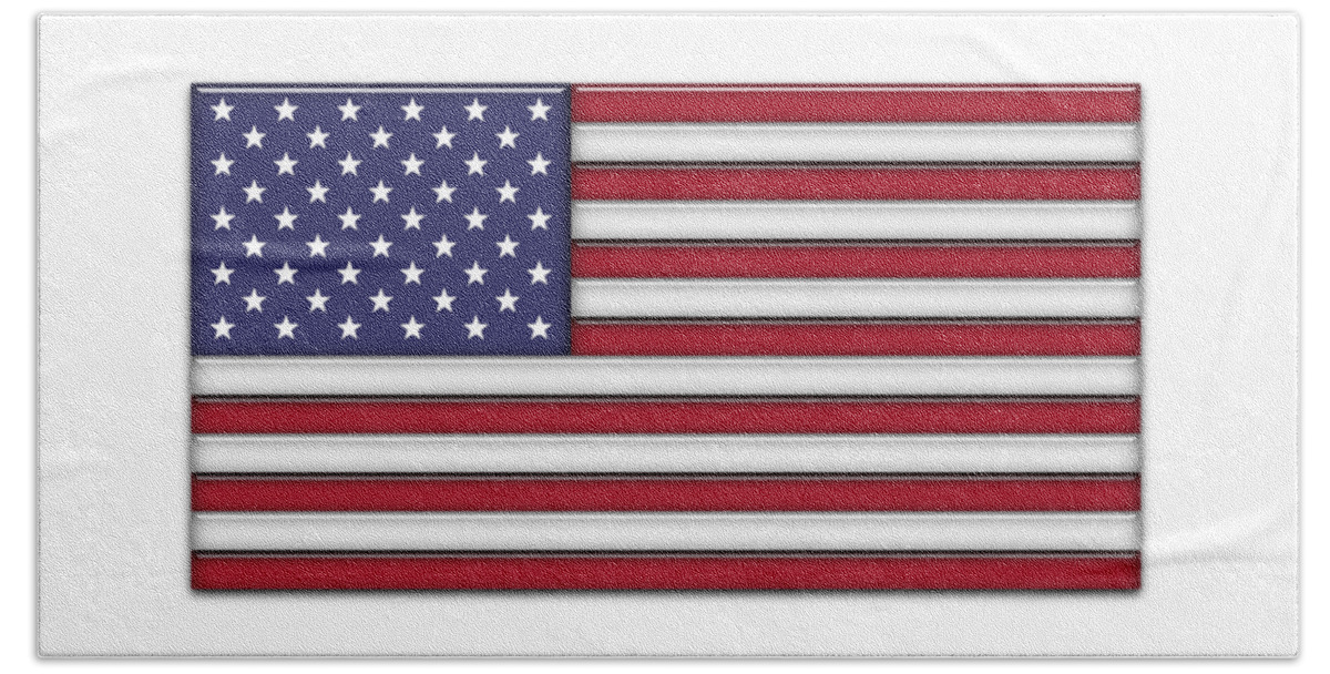 Us Flag Beach Towel featuring the digital art Glass Flag USA by DiDesigns Graphics