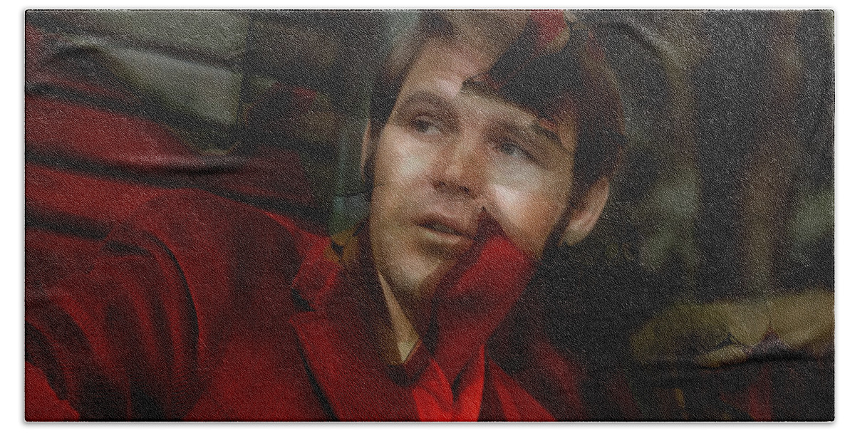 Glen Campbell Beach Towel featuring the mixed media Glen Campbell by Marvin Blaine