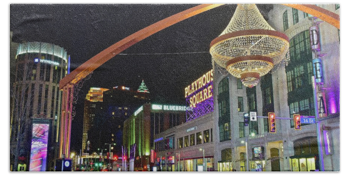 Cleveland Beach Towel featuring the photograph Glitz and Glamour in Cleveland Ohio by Frozen in Time Fine Art Photography