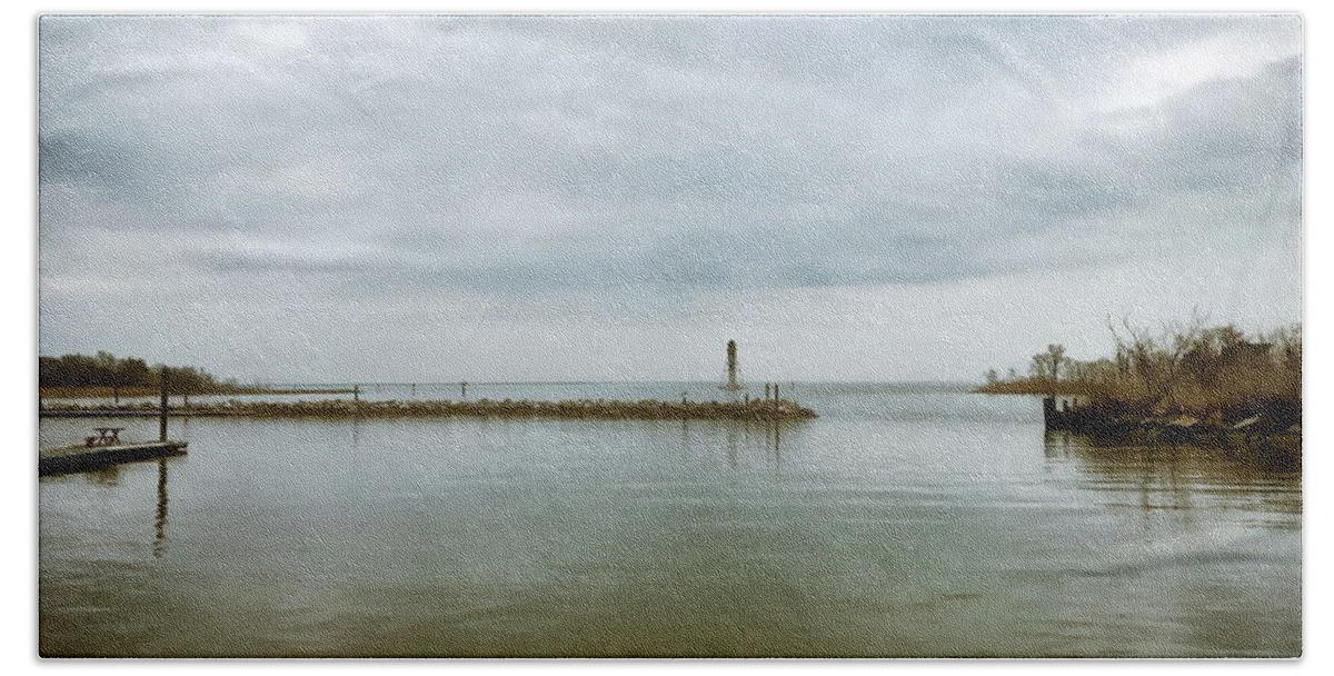 Gloomy Beach Sheet featuring the photograph Gloom on the Bay by Chris Montcalmo