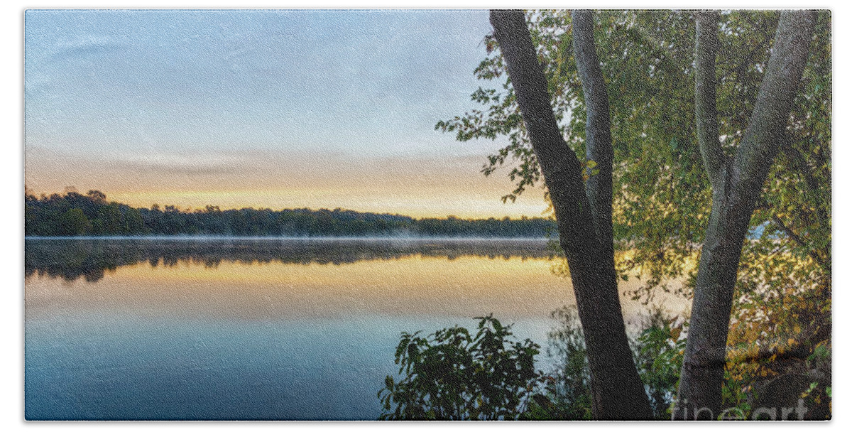 Ozarks Beach Towel featuring the photograph Glorious Autumn Morning by Jennifer White