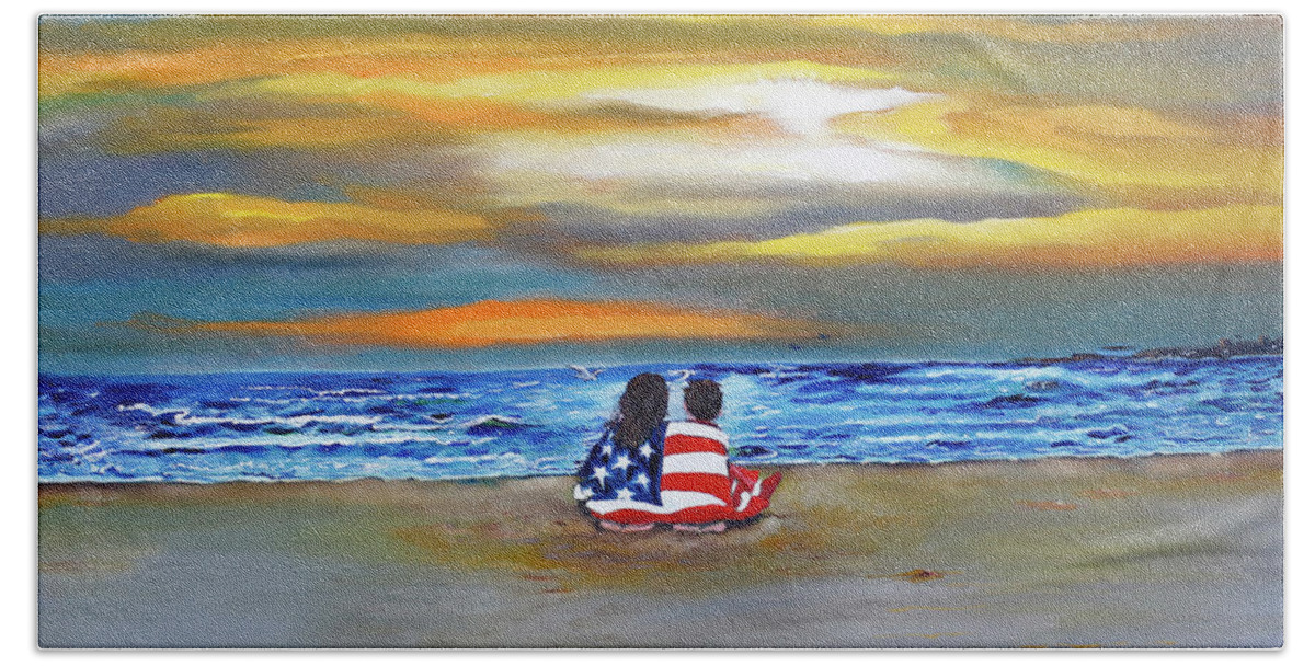 Ocean Beach Sheet featuring the painting Glory by Barbara Hayes