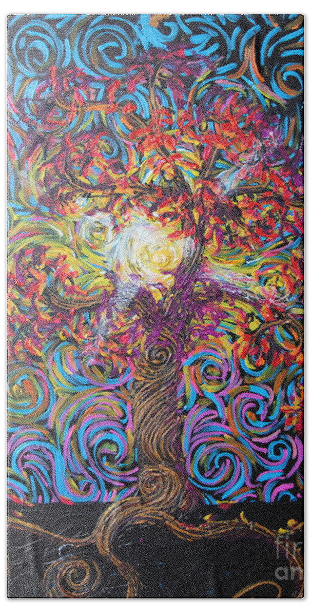 Illuminism Beach Sheet featuring the painting Glow Of Love by Stefan Duncan
