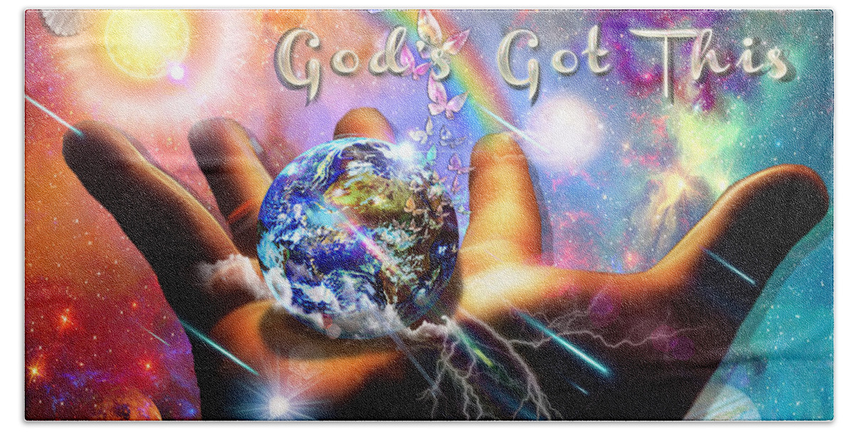 God's Got This Beach Sheet featuring the digital art God's Got This by Dolores Develde