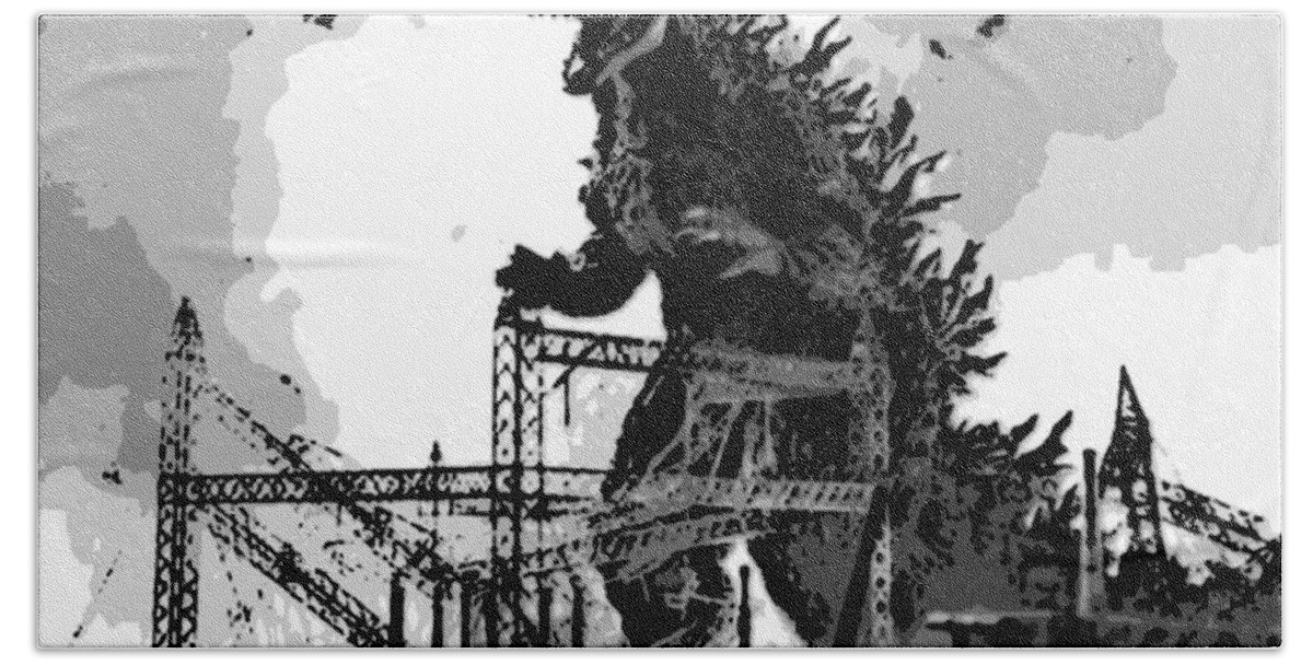 Godzilla Beach Sheet featuring the photograph Godzilla by George Pedro