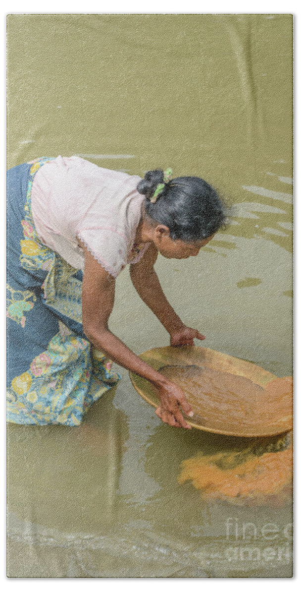 People Beach Towel featuring the photograph Gold Panning 2 by Werner Padarin