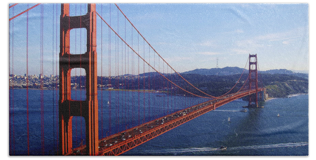 Golden Gate Beach Towel featuring the photograph Golden Gate Afternoon by Brian Tada