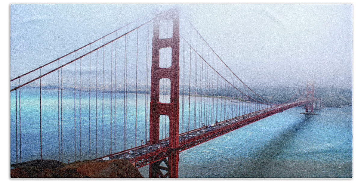 San Francisco Beach Sheet featuring the photograph Golden Gate Bridge by Abram House