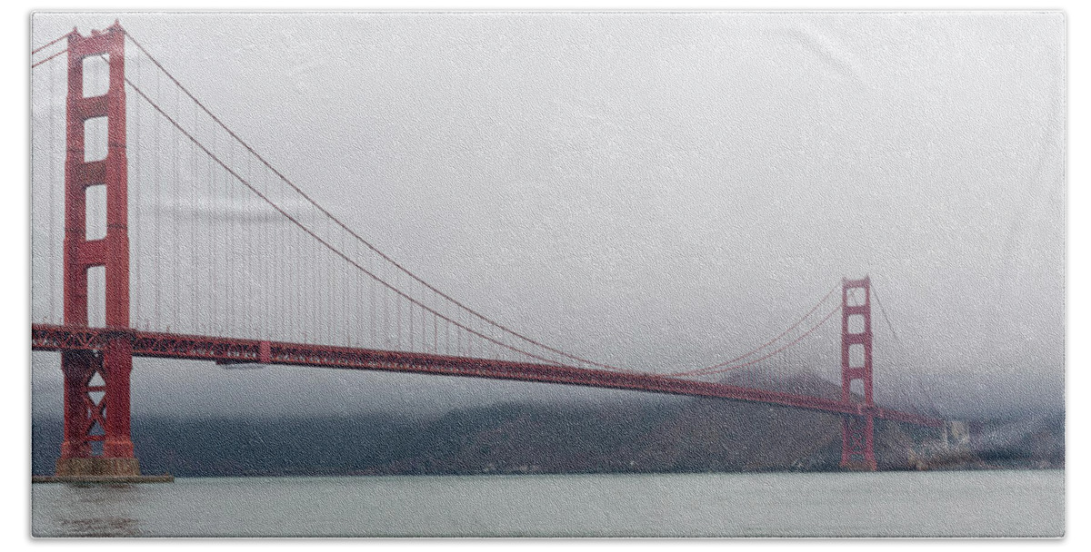 Golden Gate Beach Sheet featuring the photograph Golden Gate Bridge by Maj Seda