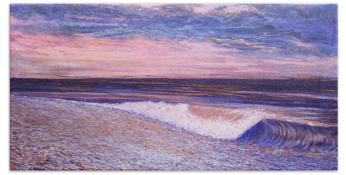 Sea Beach Towel featuring the painting Golden Sea by Jeanette Jarmon