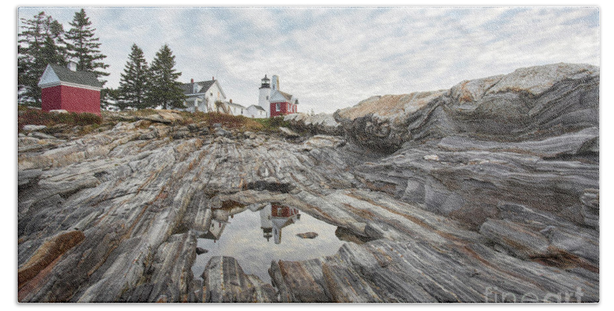 Scenic Beach Towel featuring the photograph Good Morning Pemaquid by Linda D Lester